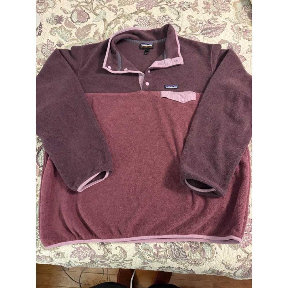 Patagonia Women's Lightweight Synchilla Snap T-Pullover XXL PURPLE LIGHT PINK